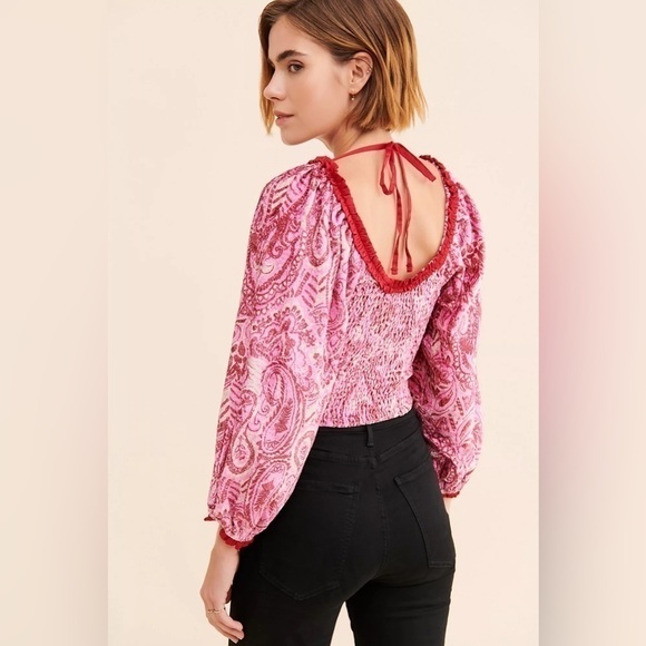 Free People Dare Me Velvet blouse size small - Picture 3 of 12